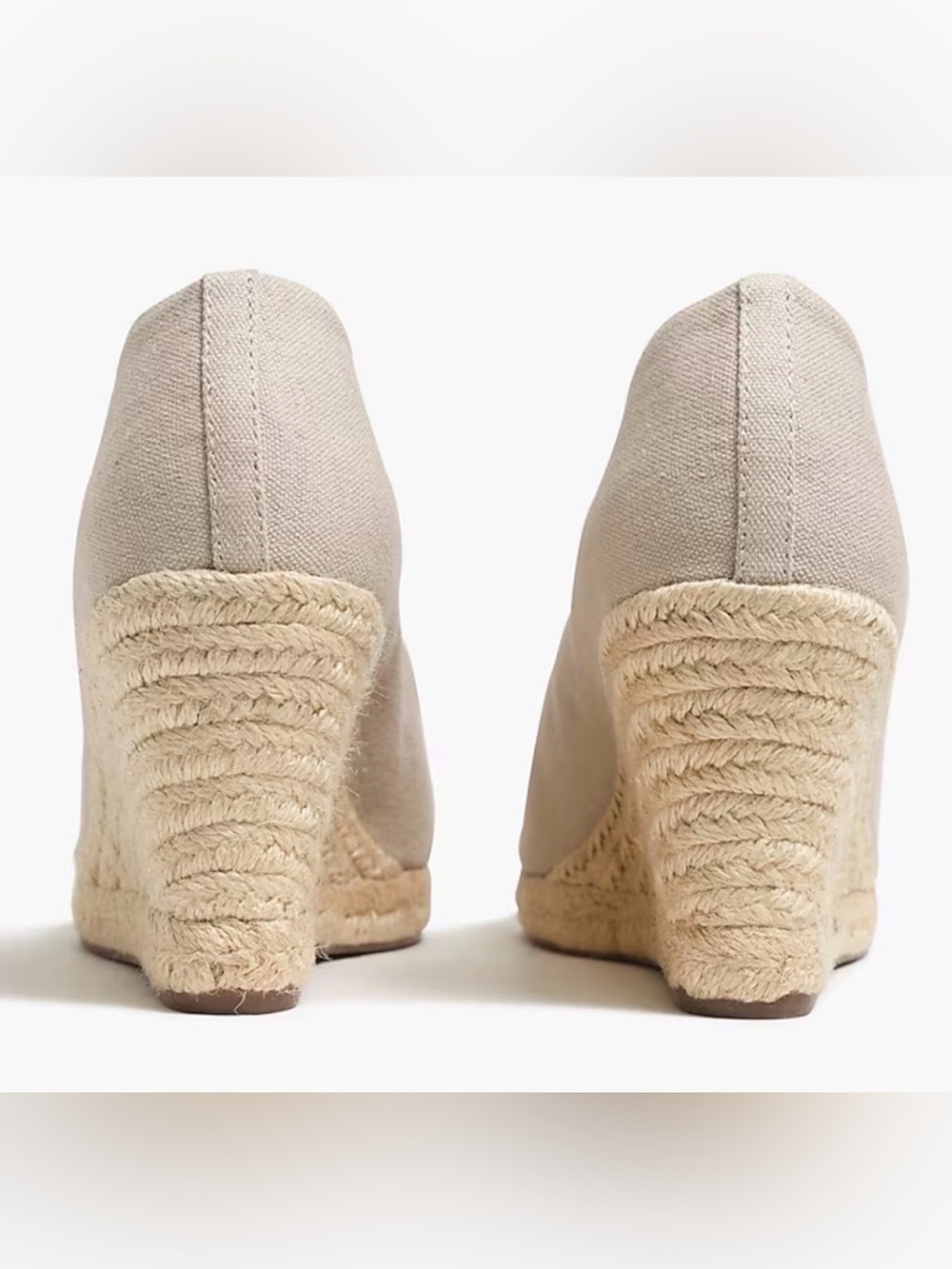 J. Crew Canvas Espadrille Wedges in Cream/Tan. Size 7 -Worn inside twice. EUC - Picture 4 of 6